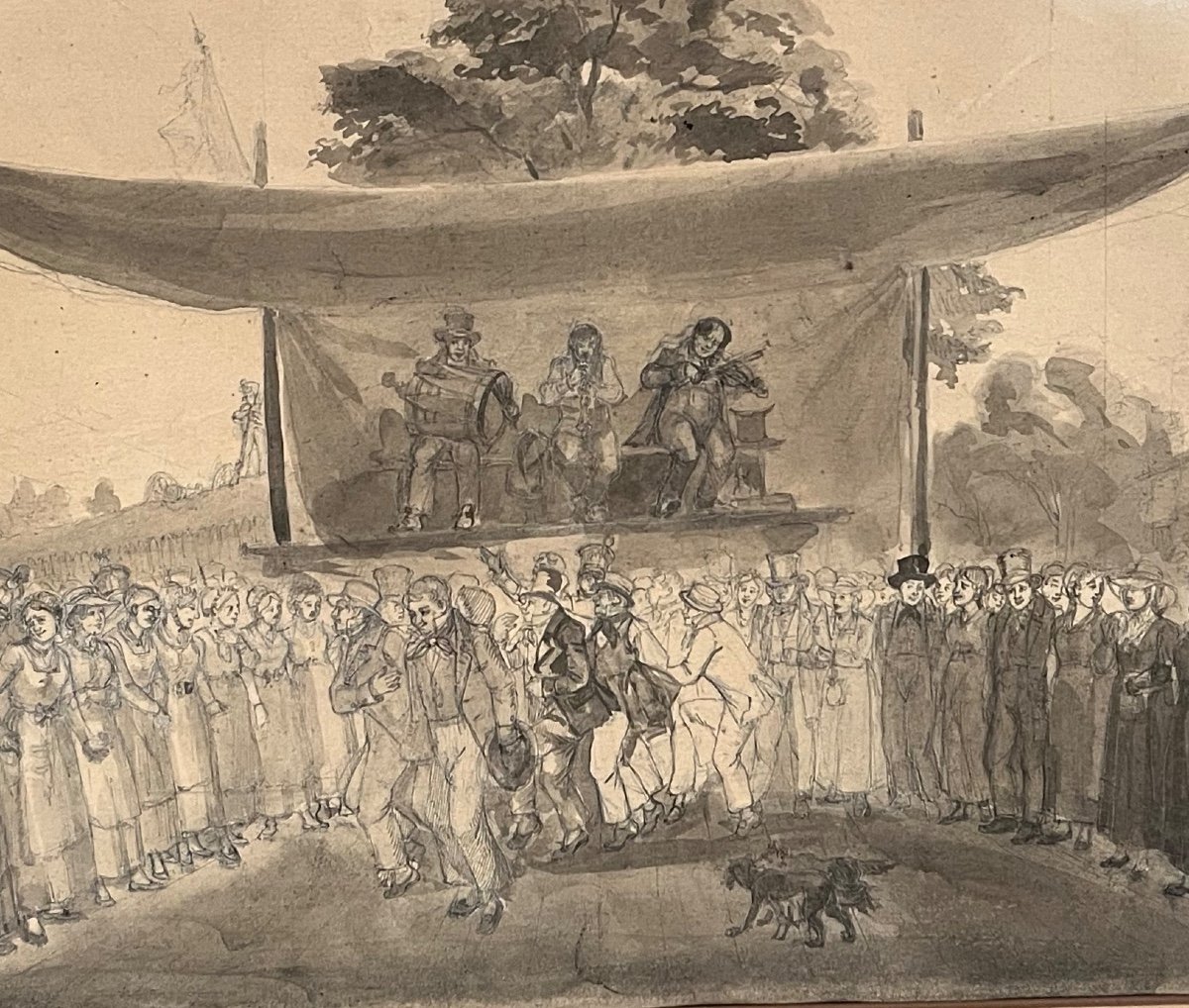 Drawing End Of 19th Century - The Village Festival -photo-2