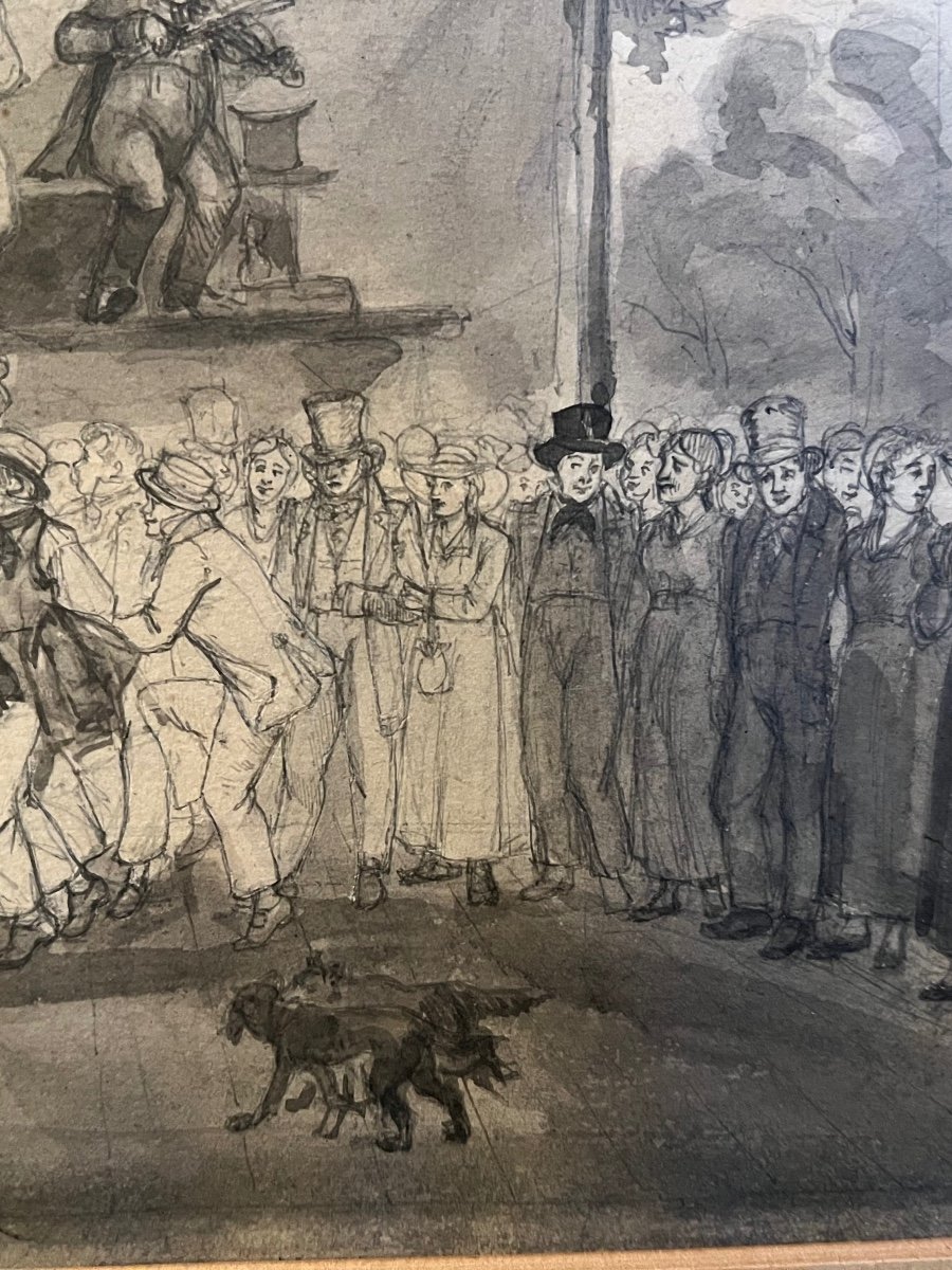 Drawing End Of 19th Century - The Village Festival -photo-5