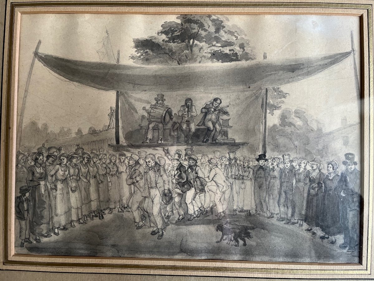 Drawing End Of 19th Century - The Village Festival -photo-6