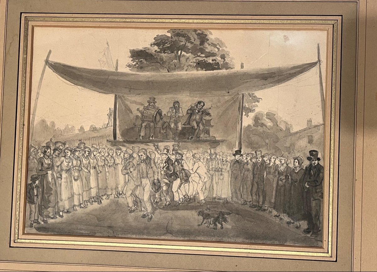 Drawing End Of 19th Century - The Village Festival 