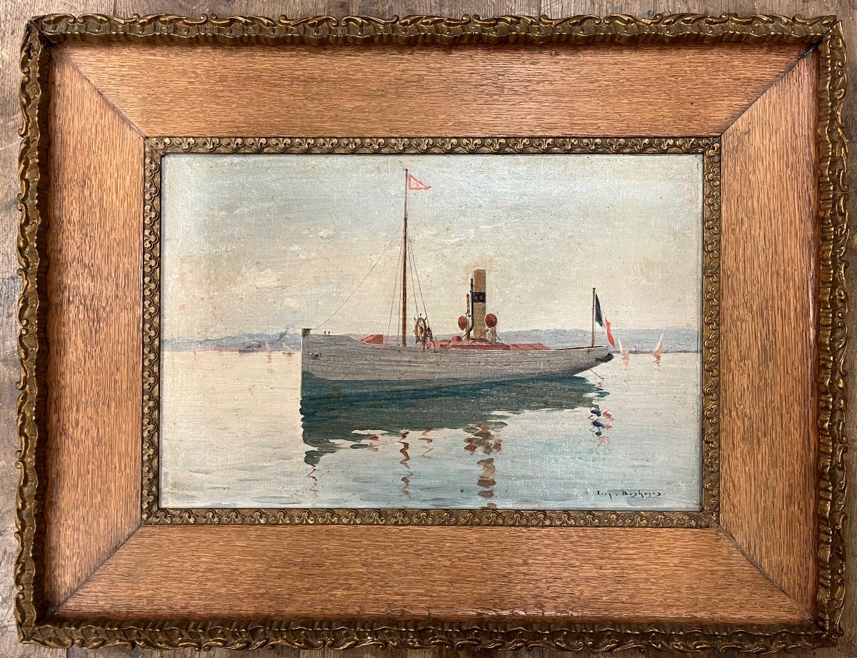 Steamboat Signed Eugène Deshayes-photo-4