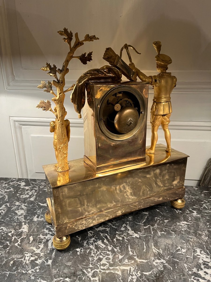 Pendule En Bronze Doré D’époque Charles X-photo-3