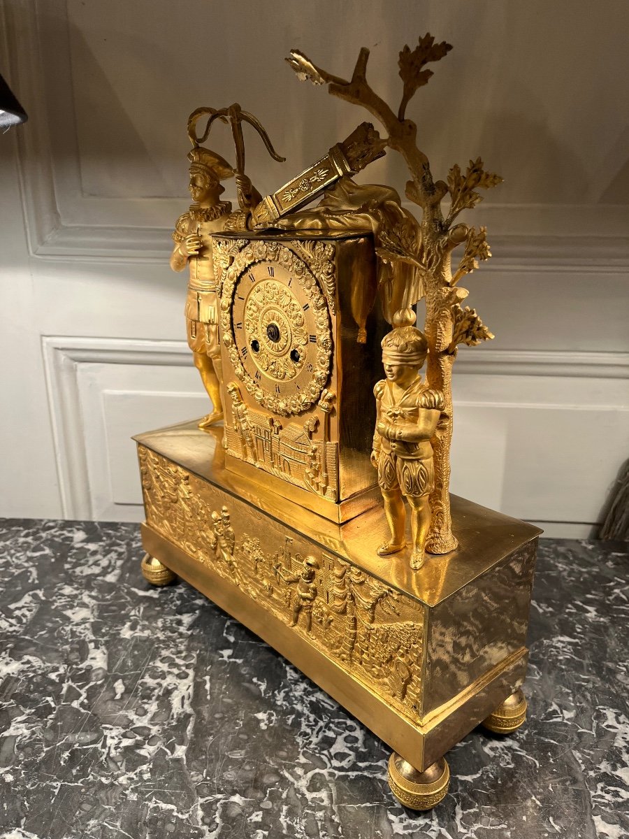 Pendule En Bronze Doré D’époque Charles X-photo-5