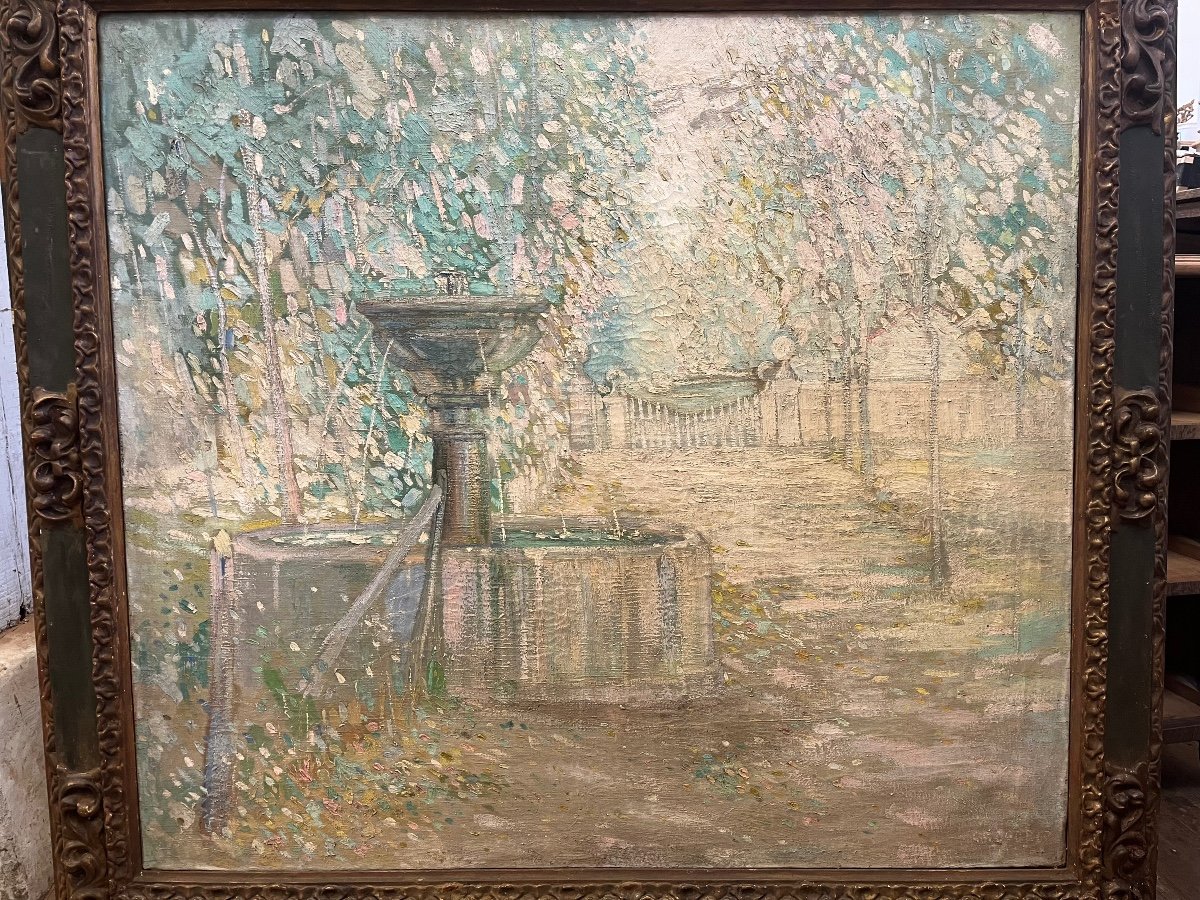 The Fountain - Oil On Canvas By Gregorio -photo-3