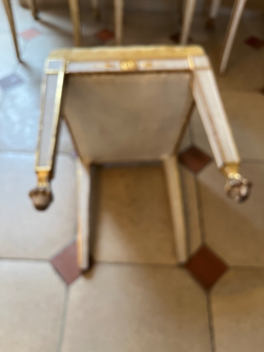 6 Italian Lacquered And Gilded Model Chairs -photo-1