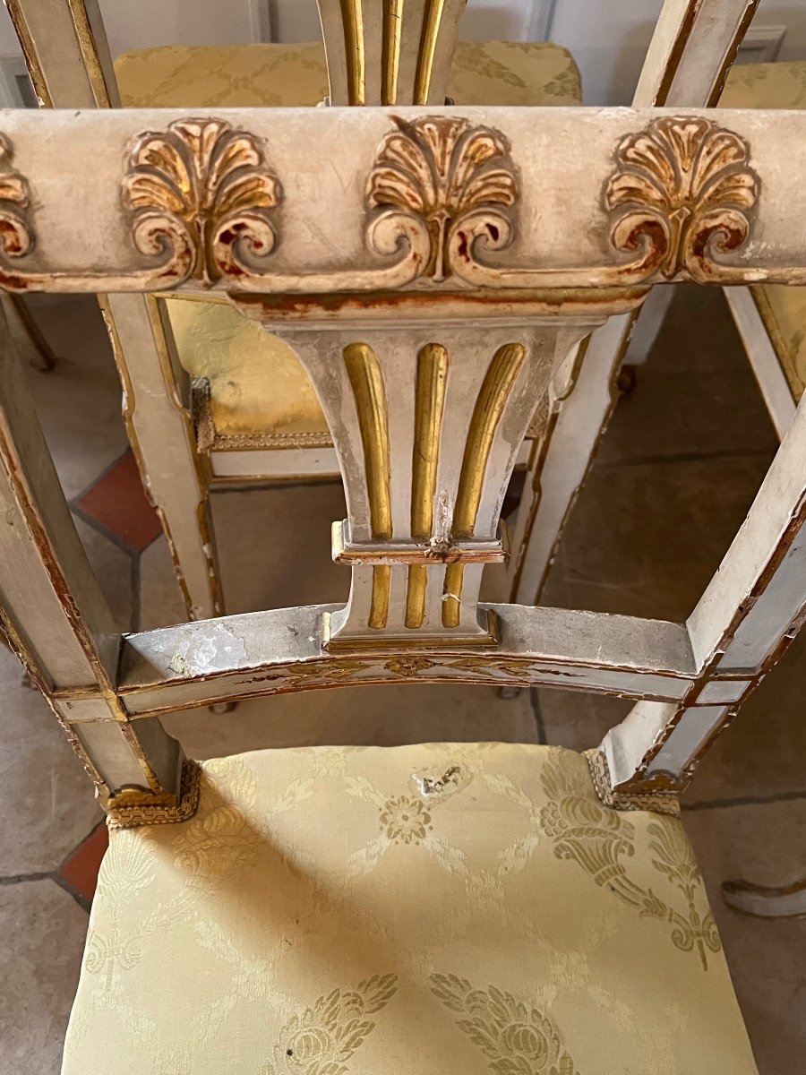 6 Italian Lacquered And Gilded Model Chairs -photo-2