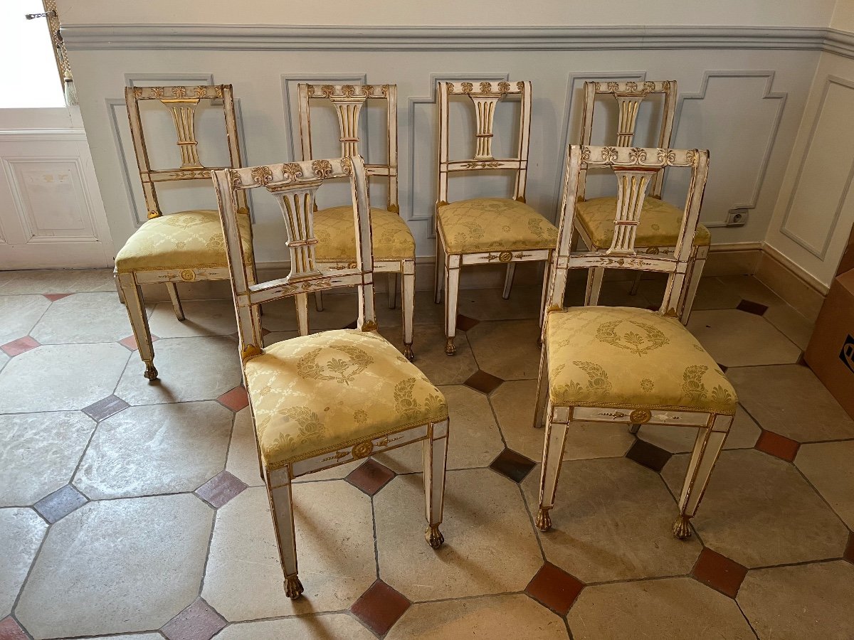 6 Italian Lacquered And Gilded Model Chairs -photo-5