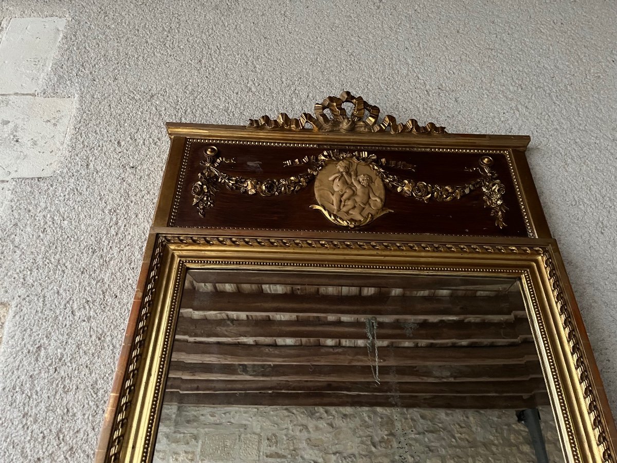 Louis XVI Style Trumeau Mirror-photo-2