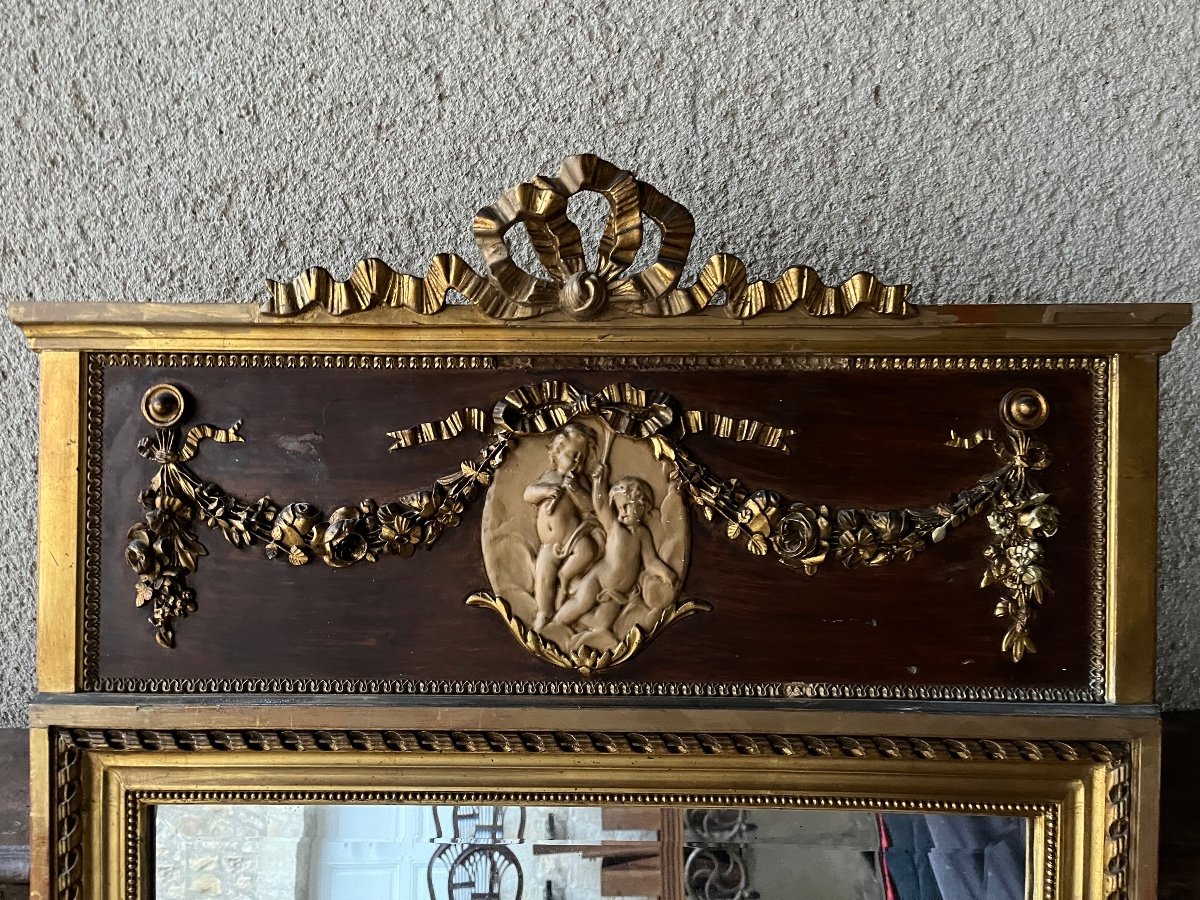 Louis XVI Style Trumeau Mirror-photo-3