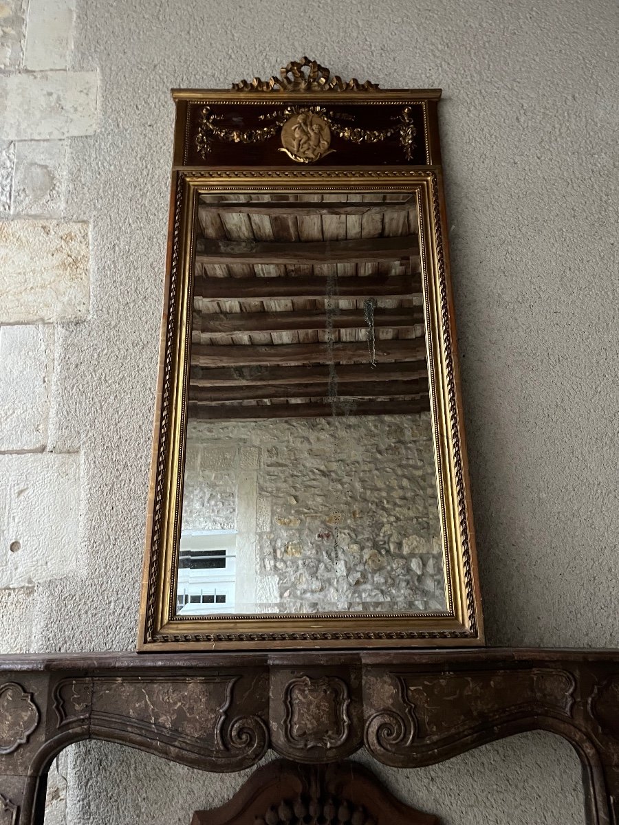 Louis XVI Style Trumeau Mirror-photo-1