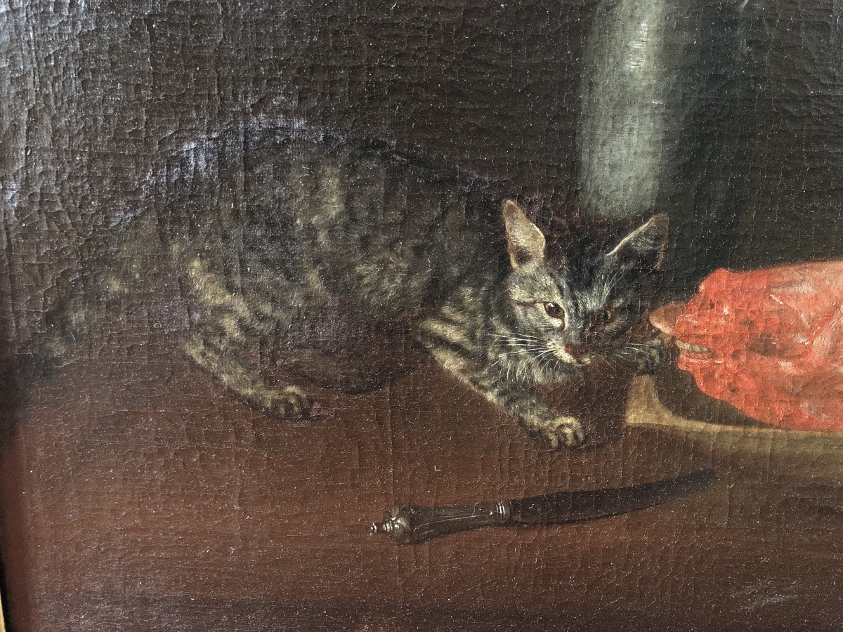 Still Life, Early 18th Century - Cat And Skinned Calf's Head -photo-3