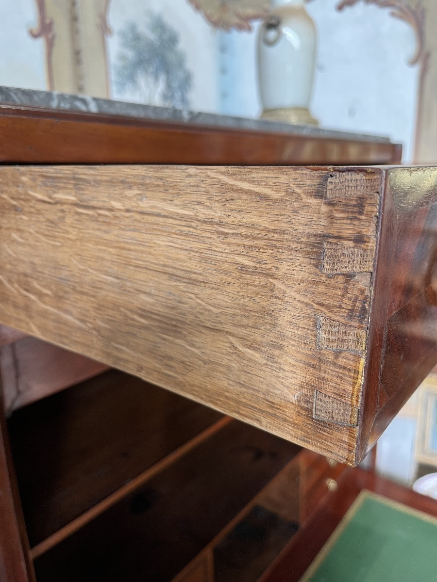 Louis XVI Secretary In Mahogany, 18th Century -photo-4