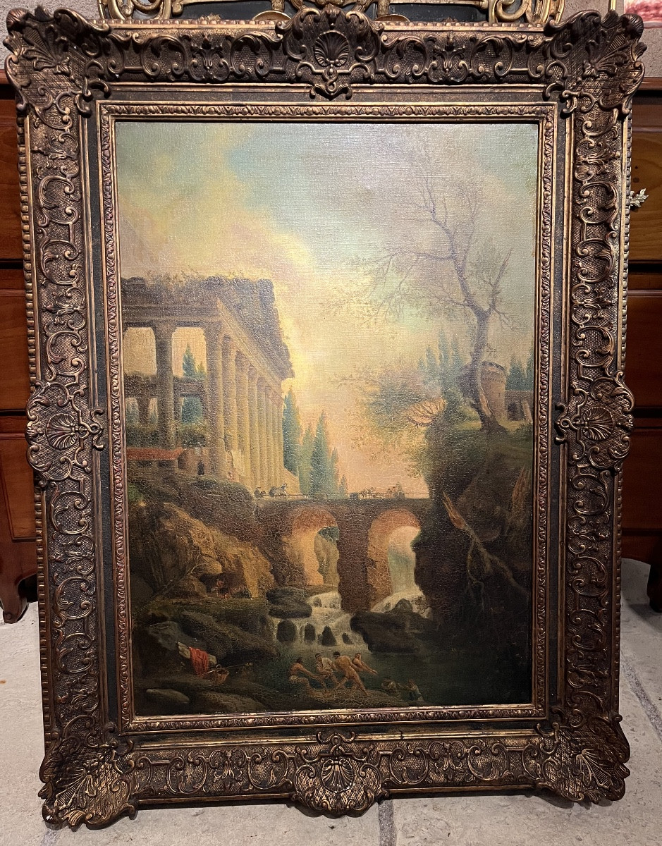 Oil On Canvas Neo-classical Landscape 19th Century 