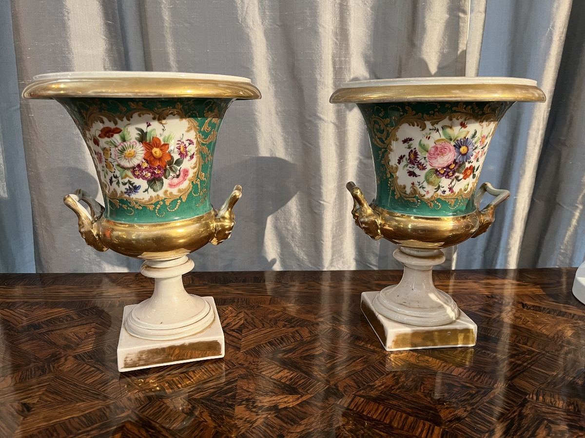 Paire De Vases En Porcelaine De Paris -photo-1