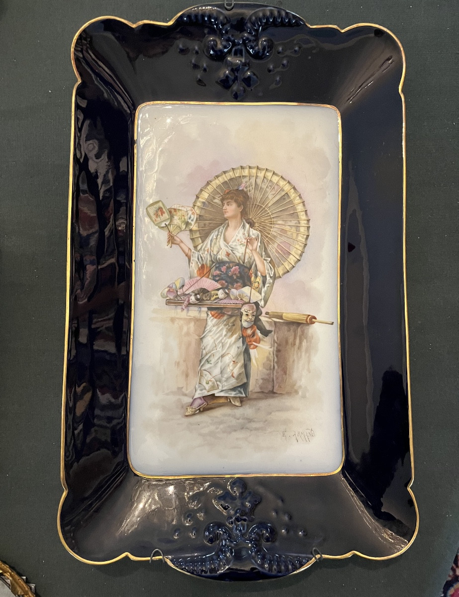 Limoges Porcelain Dish With Japanese Scene 