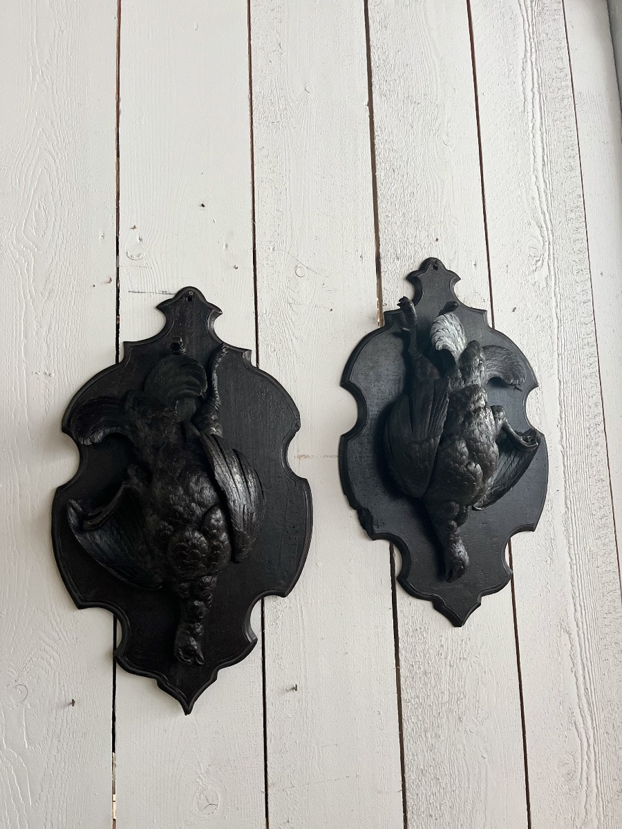 Paire De Trophés de chasse - Perdrix -photo-1