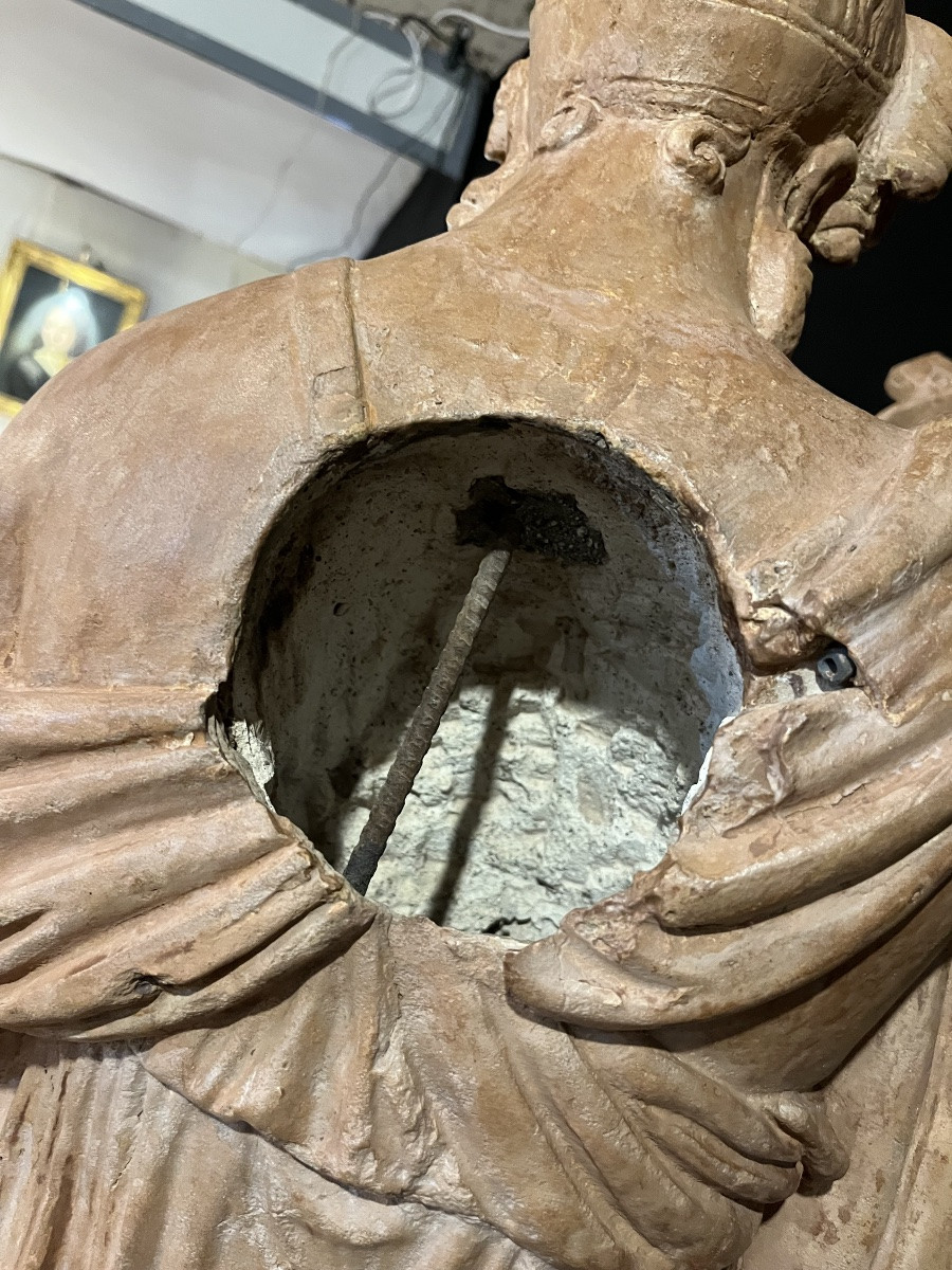 Large Terracotta Goddess From The Early 19th Century -photo-2