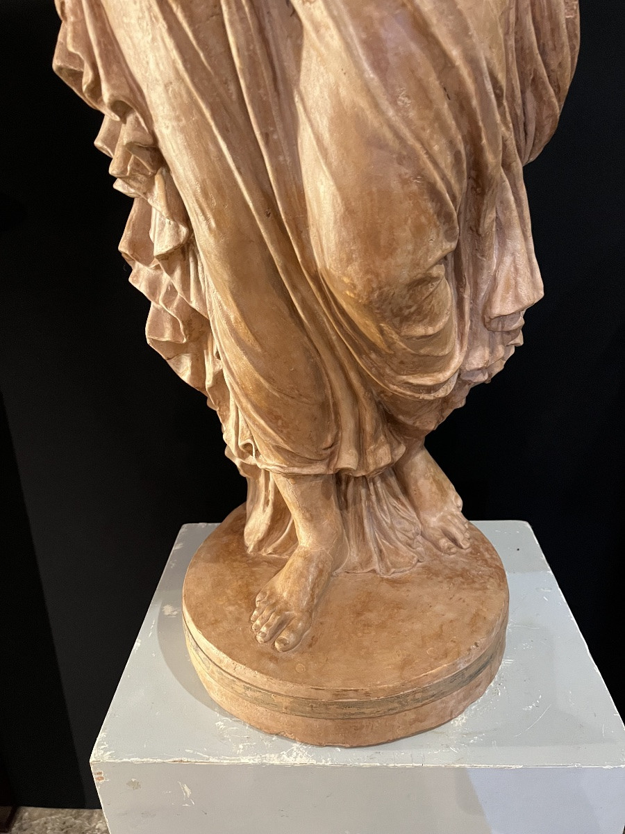 Large Terracotta Goddess From The Early 19th Century -photo-8