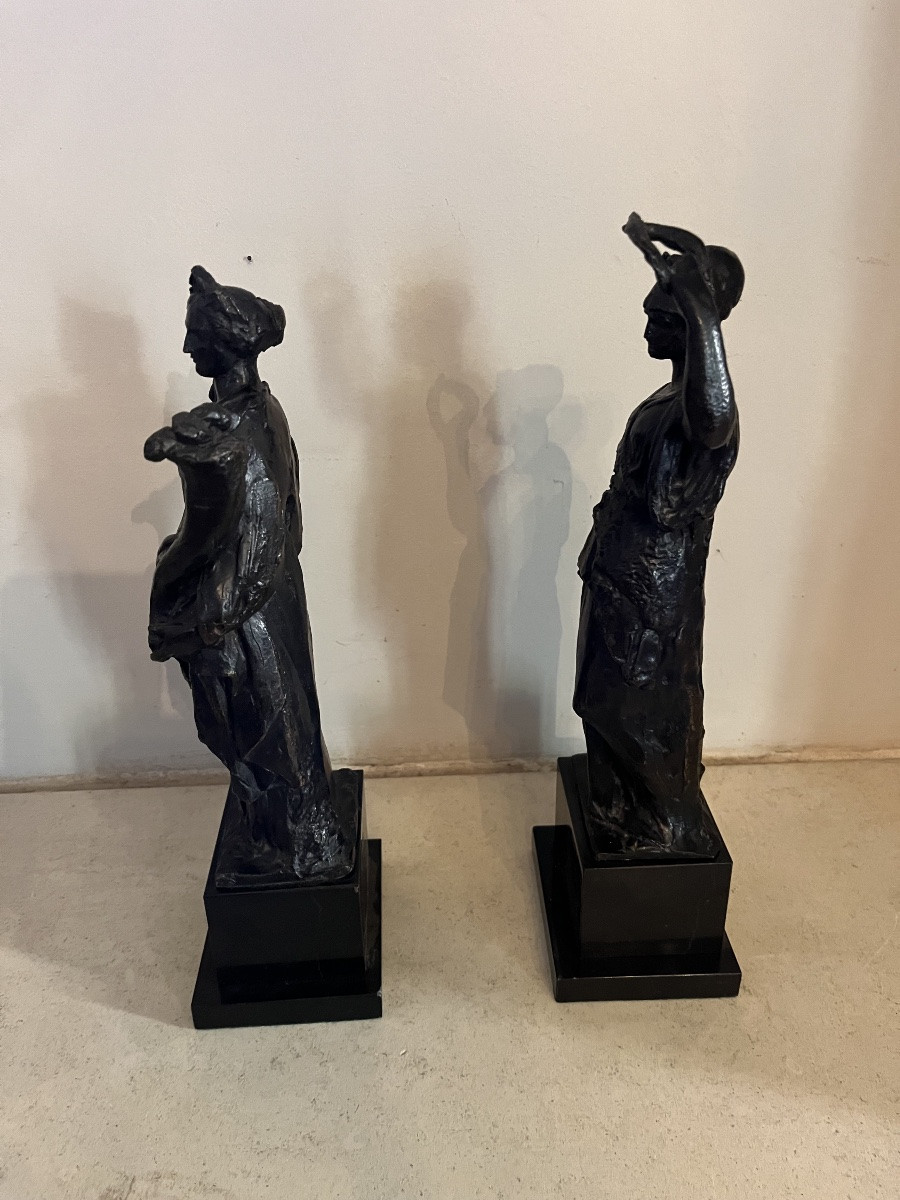 Paire de bronzes à l’Antique -photo-2