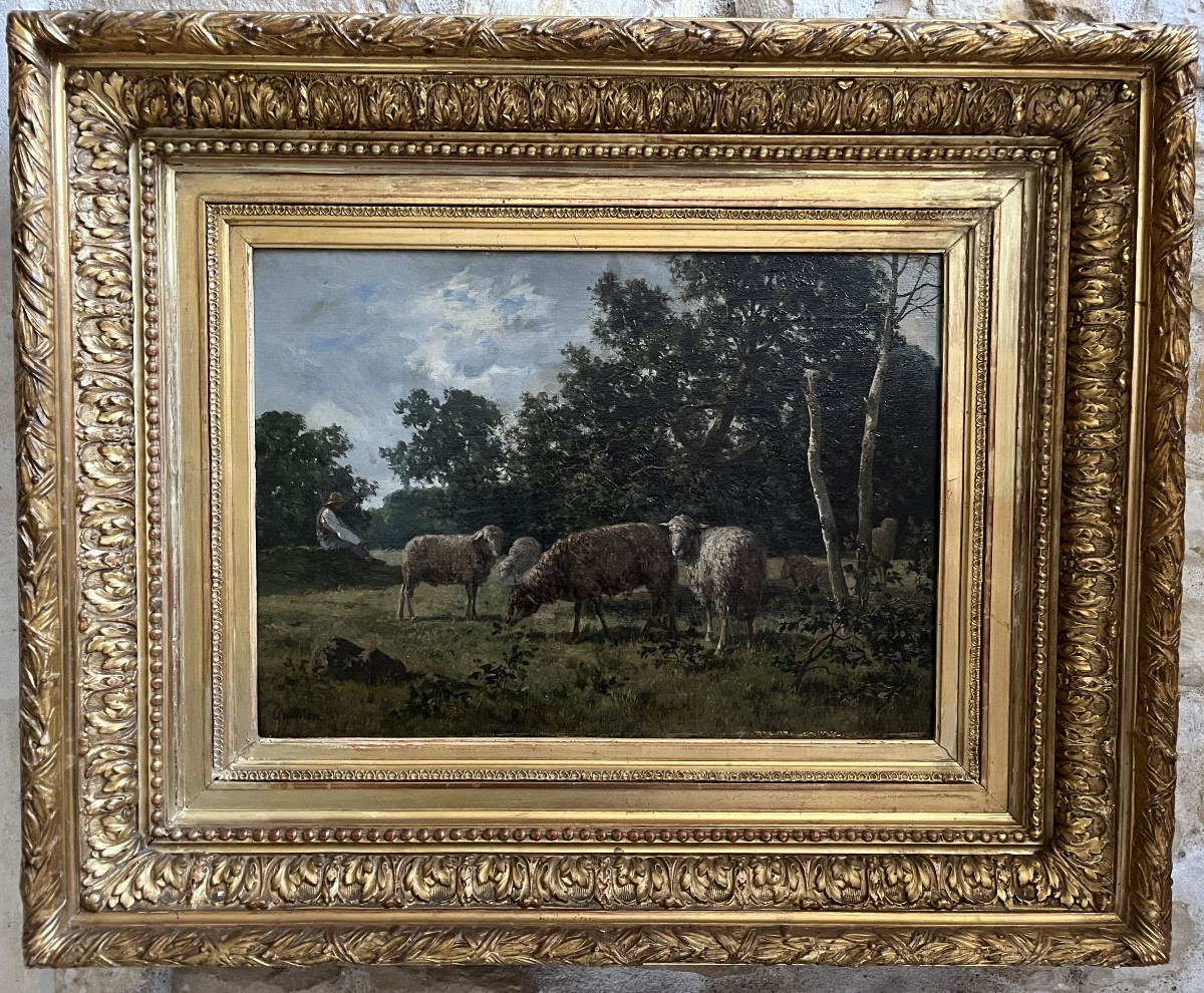 Shepherd And His Sheep By Clément Quinton