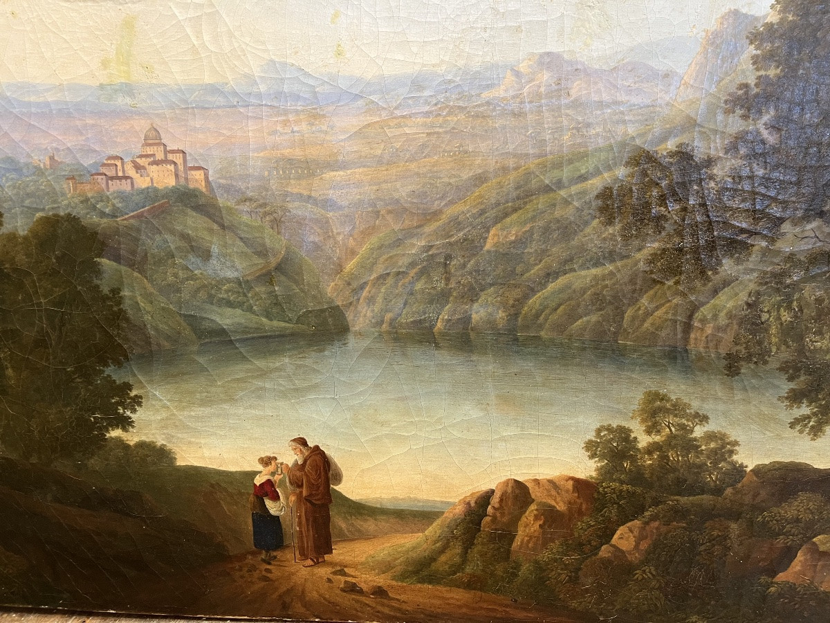 Paysage lacustre - huile sur toile  par Antoine Albers -photo-4