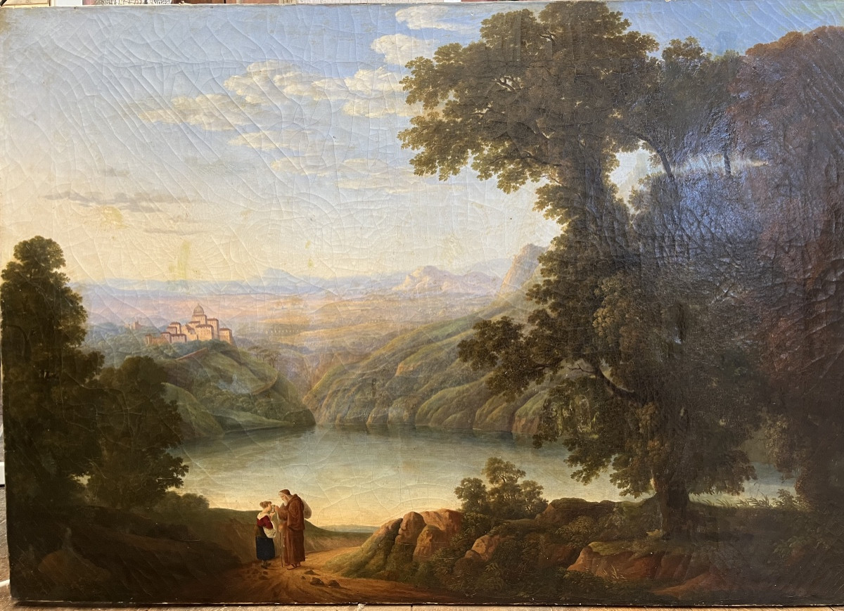 Paysage lacustre - huile sur toile  par Antoine Albers 