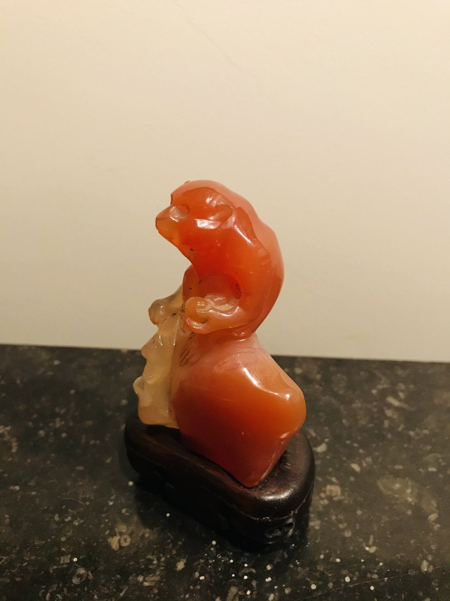Carved Agate Monkey Asia - 1900s