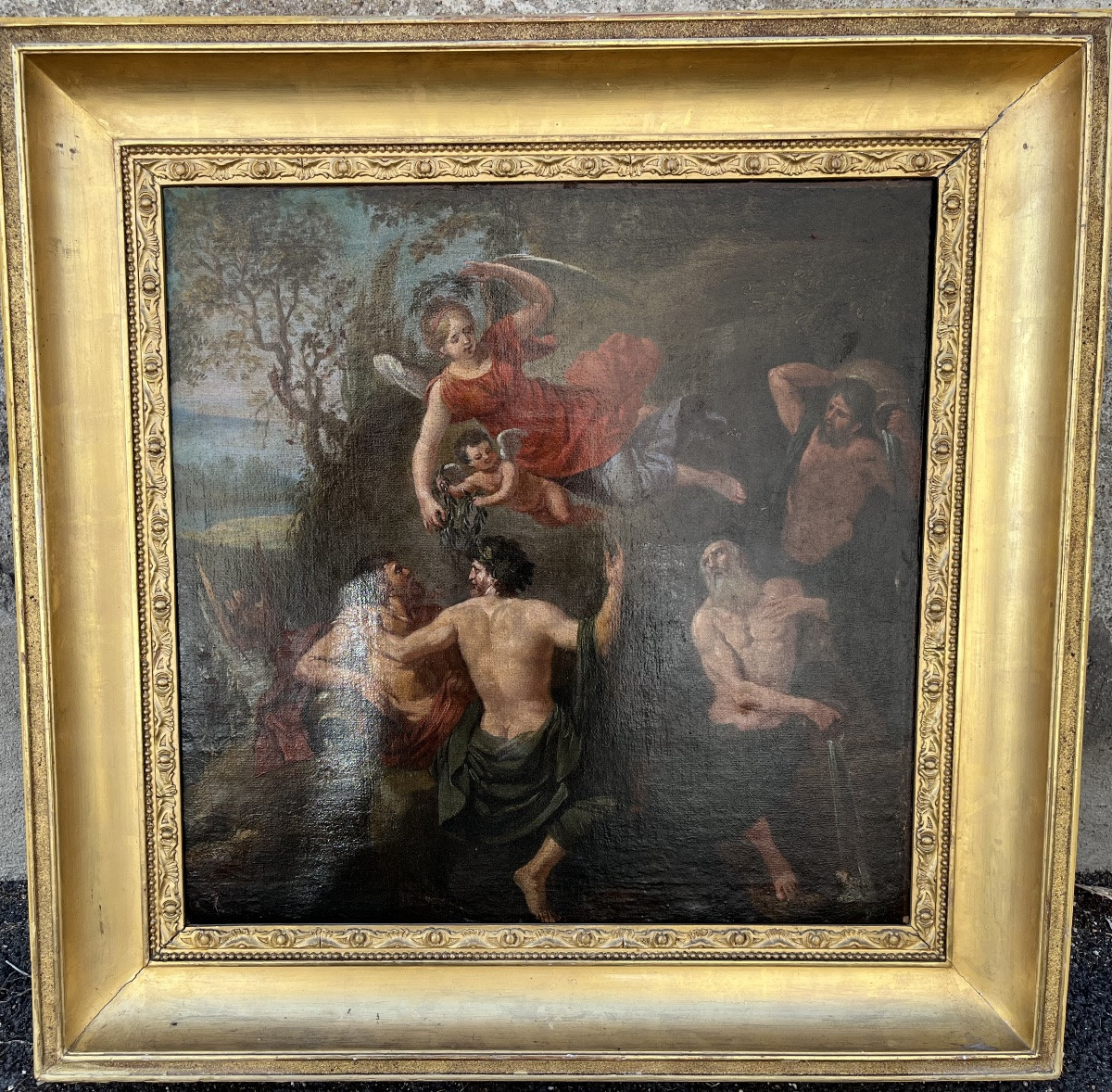 18th Century Mythological Scene - Oil On Canvas-photo-7