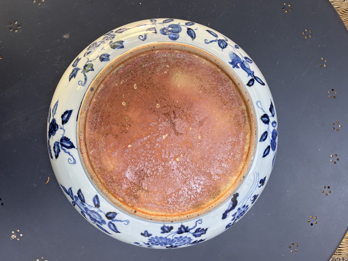 Plat asiatique en porcelaine blanc bleu -photo-4