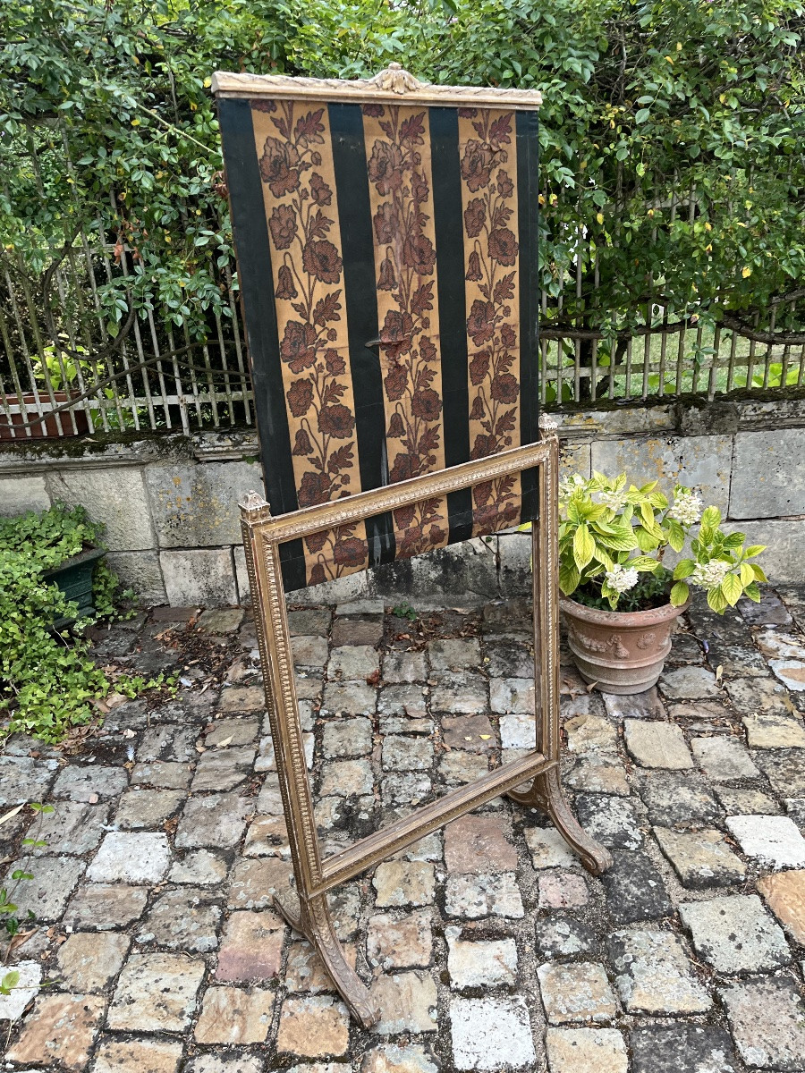 Écran de cheminée en bois doré d’époque XIXe -photo-3