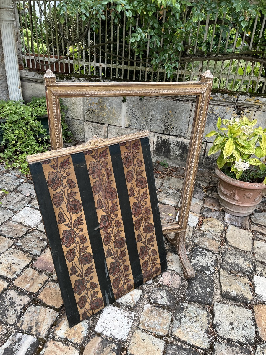 Écran de cheminée en bois doré d’époque XIXe -photo-4