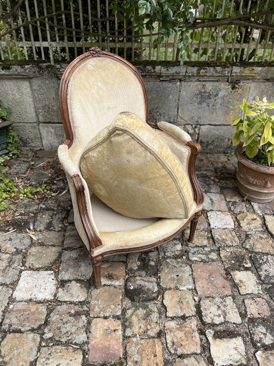 Louis XVI Period Natural Wood Bergère -photo-7