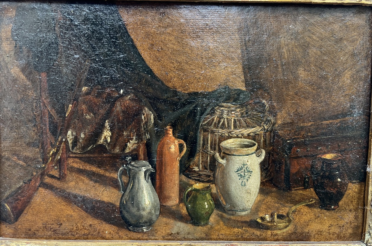 Still Life With A Pewter Pitcher 19th Century -photo-4