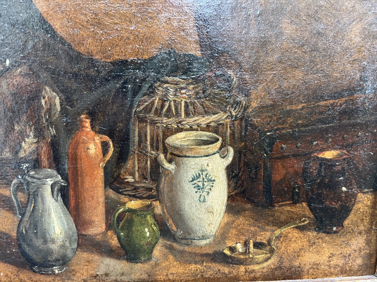 Still Life With A Pewter Pitcher 19th Century -photo-2