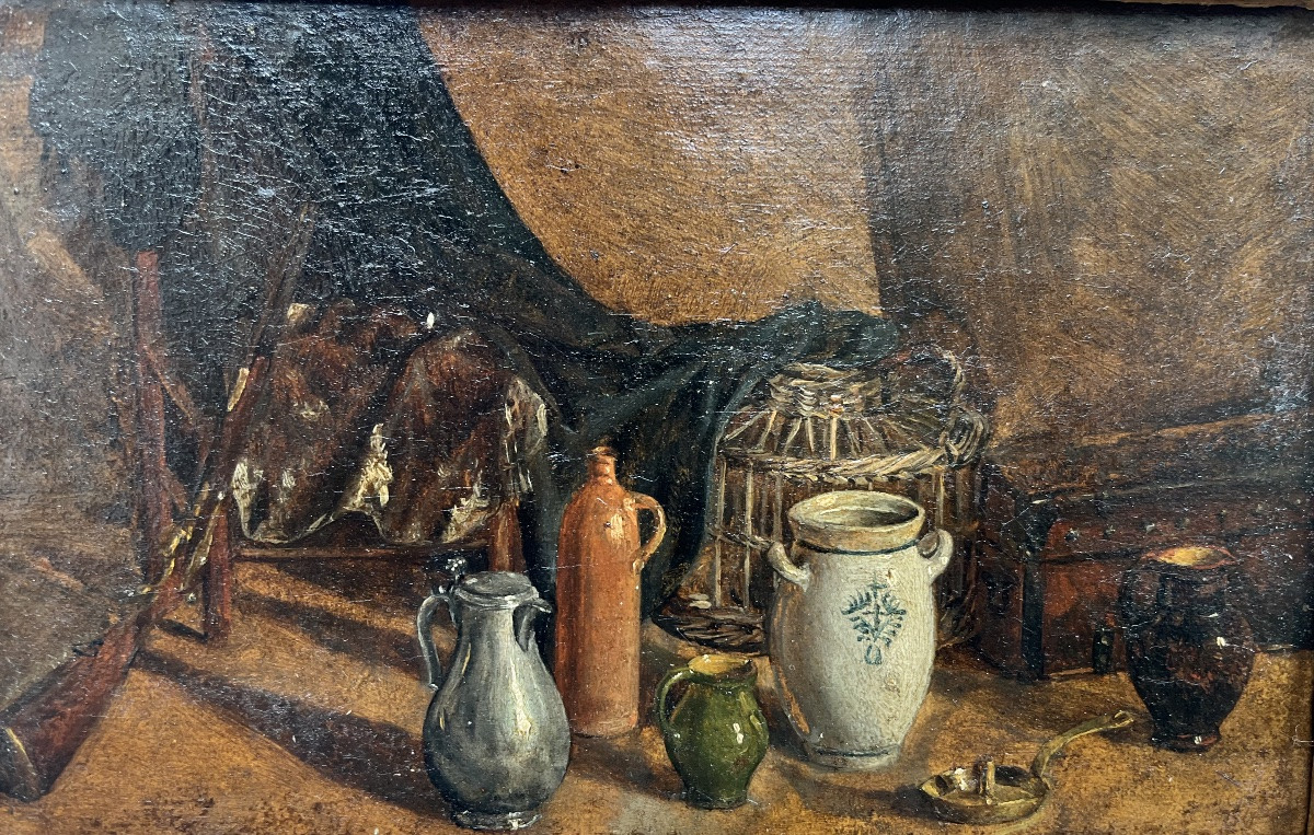 Still Life With A Pewter Pitcher 19th Century -photo-3
