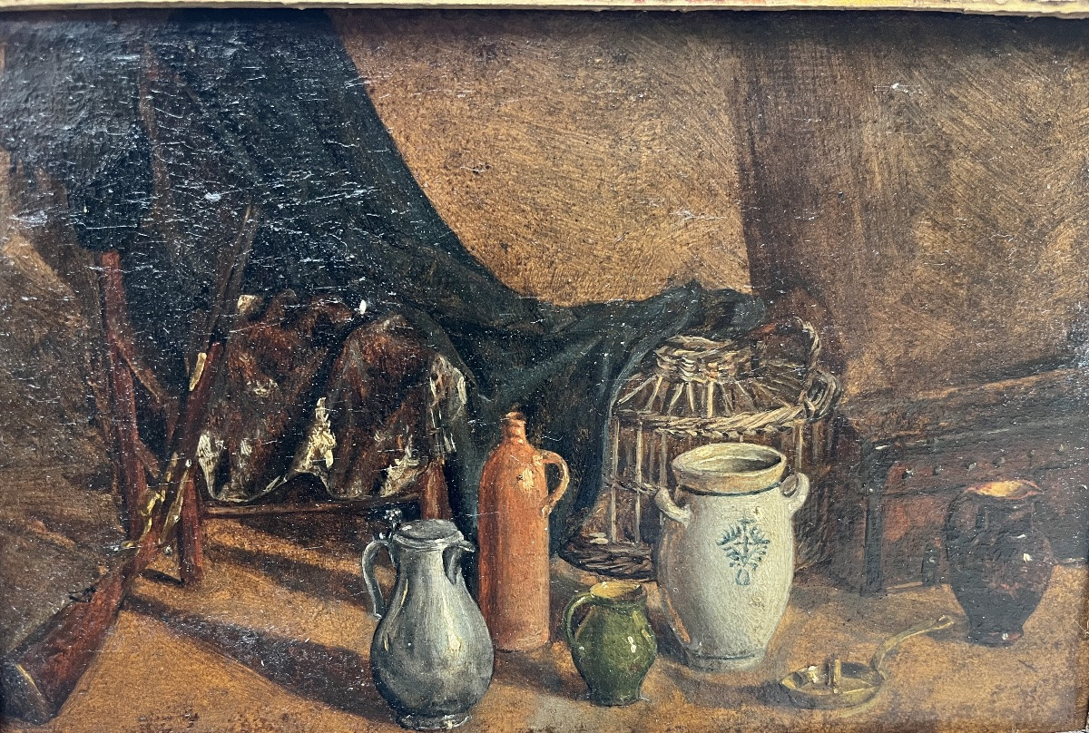Still Life With A Pewter Pitcher 19th Century -photo-5
