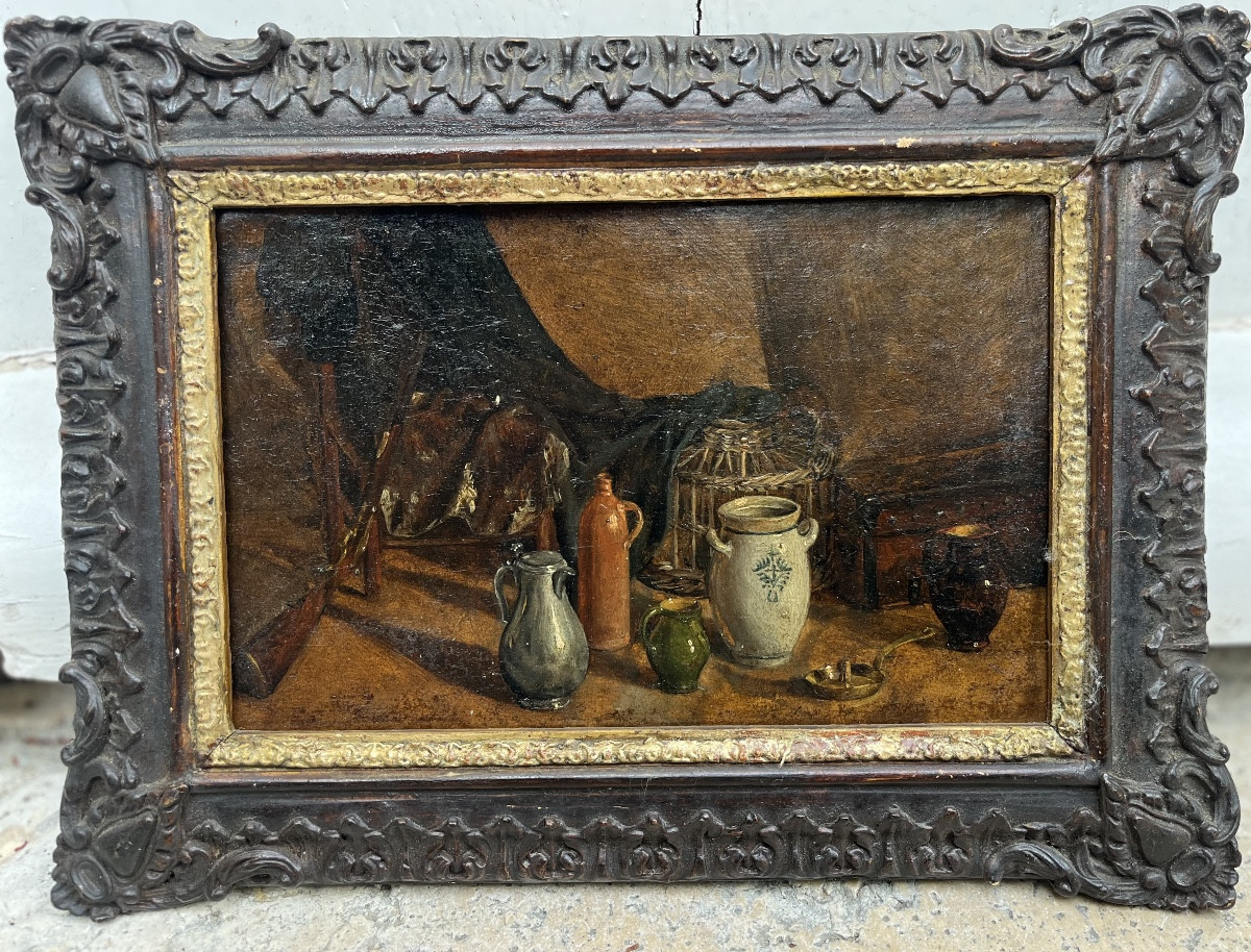 Still Life With A Pewter Pitcher 19th Century 