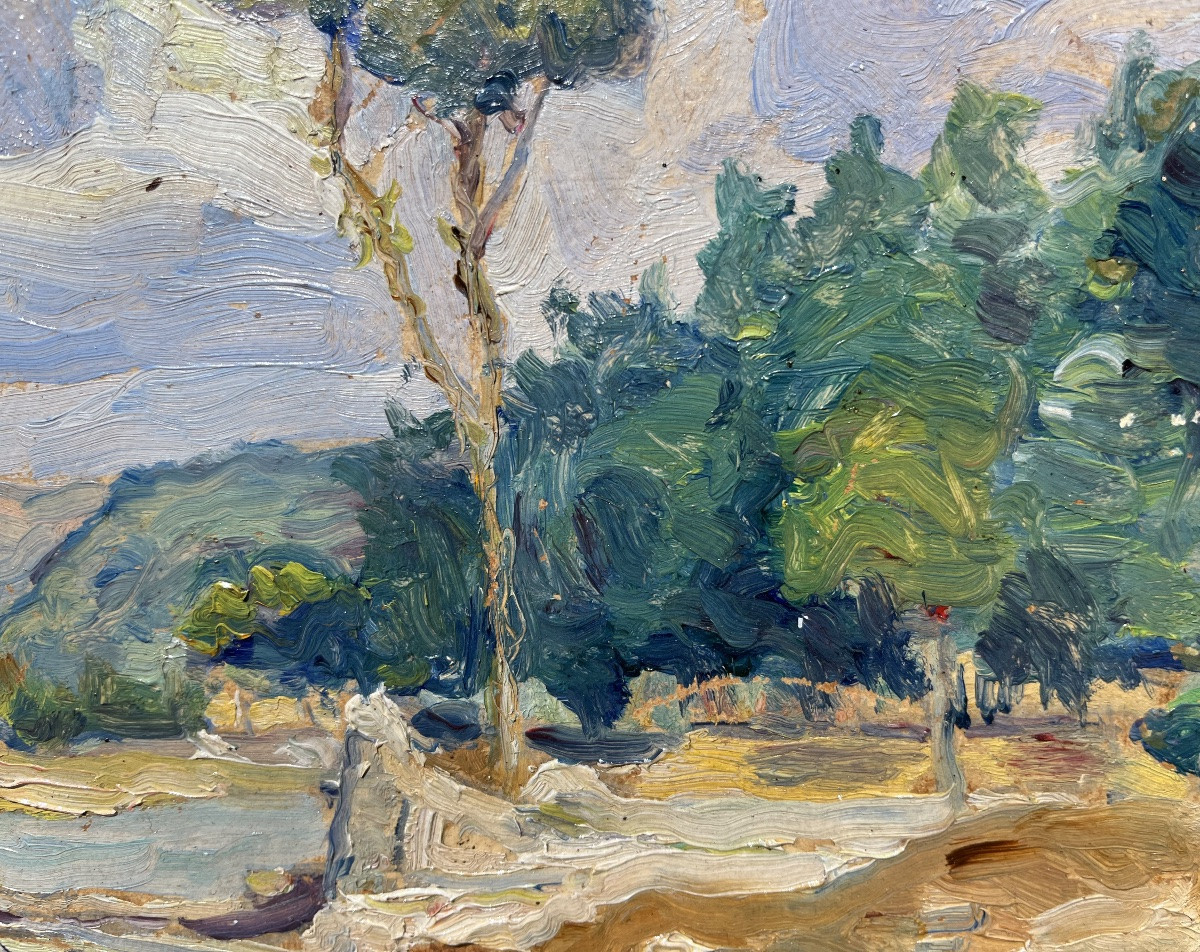 Oil On Panel By Robert Vallin - School Of Paris -photo-2