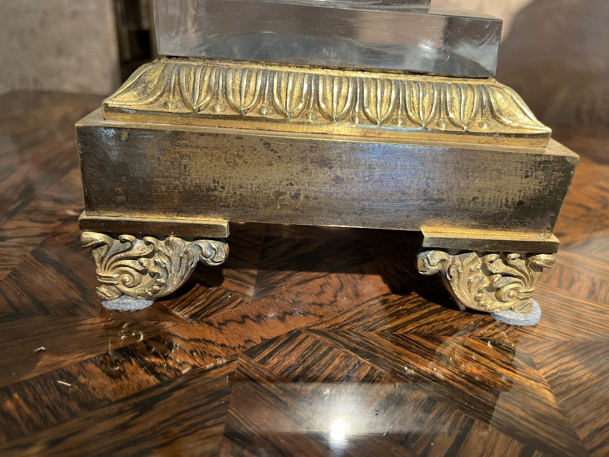 Paire de drageoirs en cristal taillé Empire -photo-1