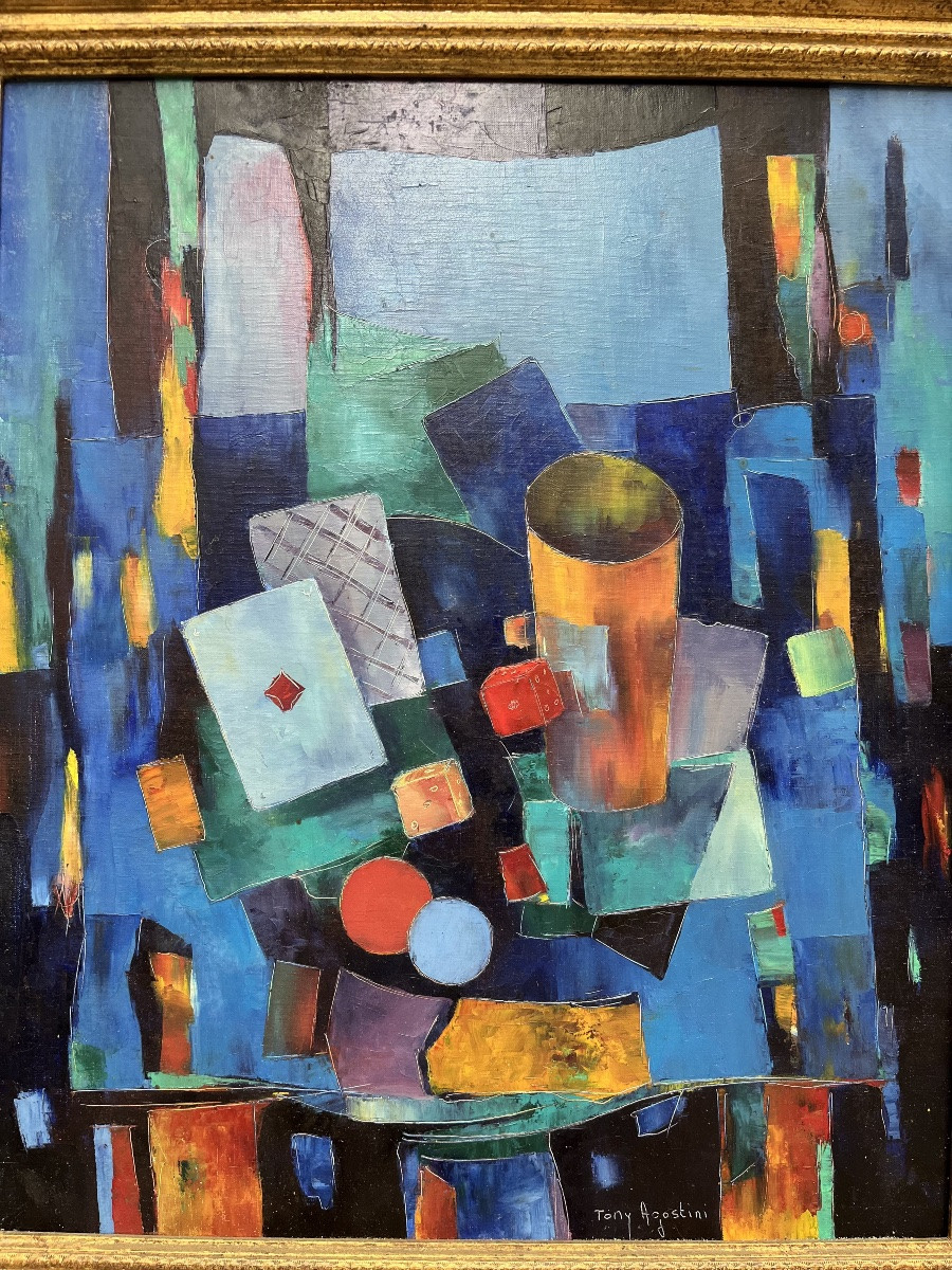 Oil On Canvas - The Card Game By Tony Agostini -photo-2