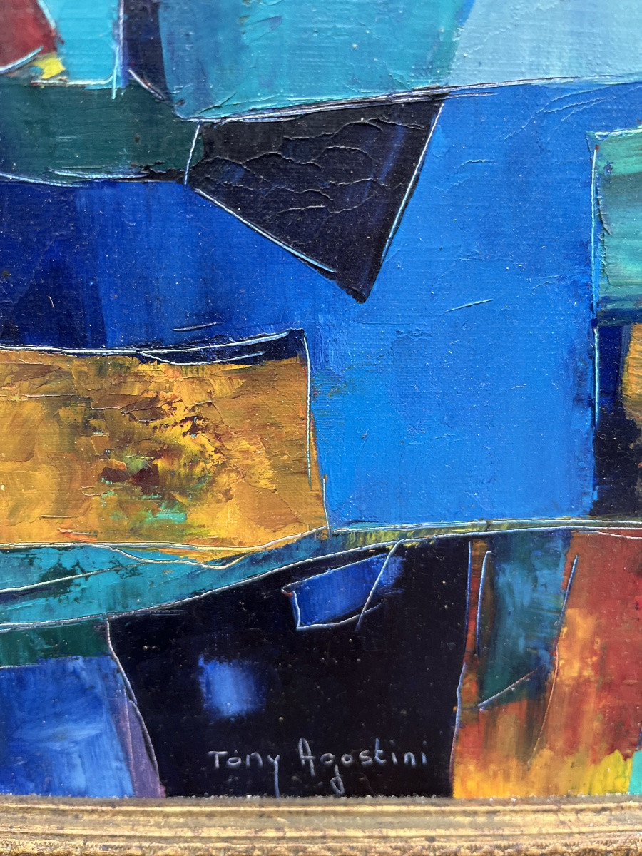 Oil On Canvas - The Card Game By Tony Agostini -photo-3