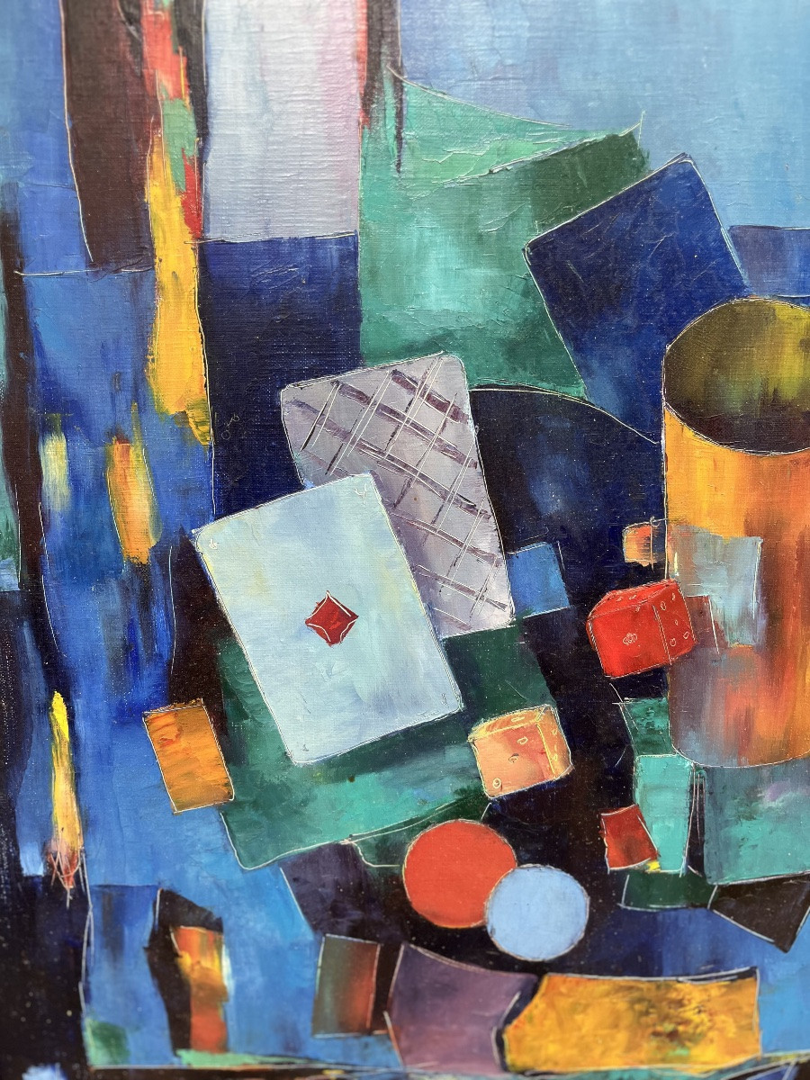 Oil On Canvas - The Card Game By Tony Agostini -photo-5