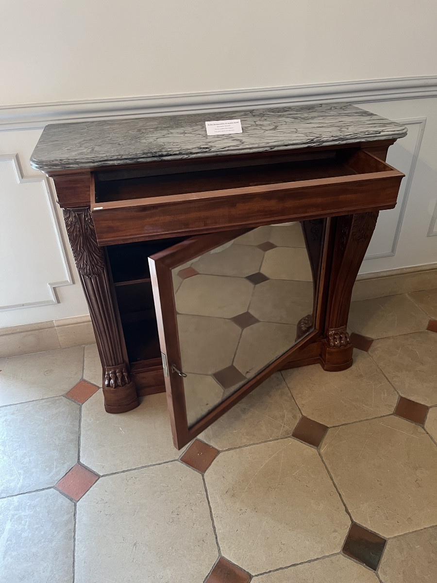 Empire Mahogany Console Buffet Stamped Barraud-photo-4