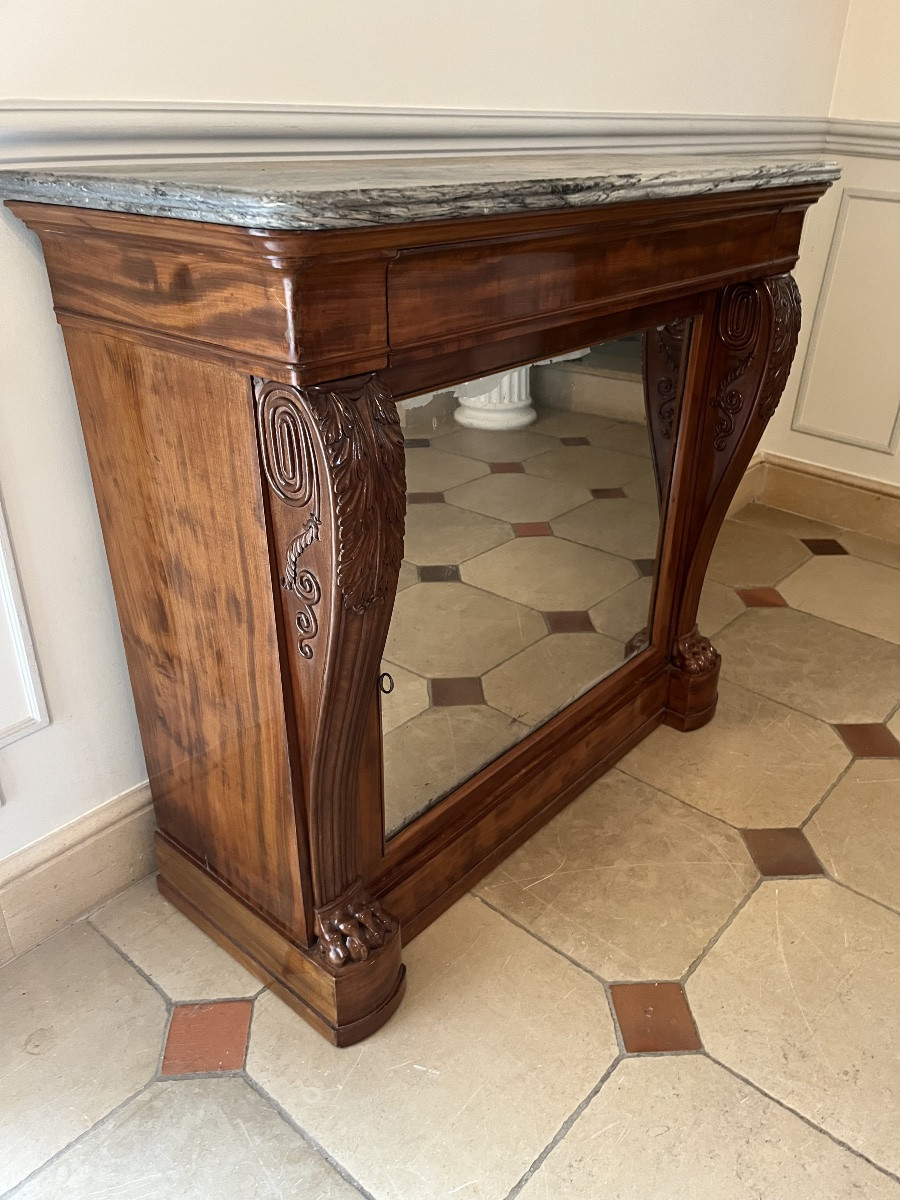 Empire Mahogany Console Buffet Stamped Barraud-photo-5