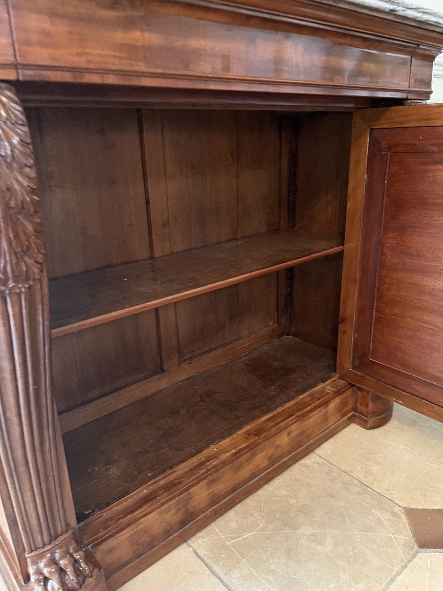 Empire Mahogany Console Buffet Stamped Barraud-photo-8