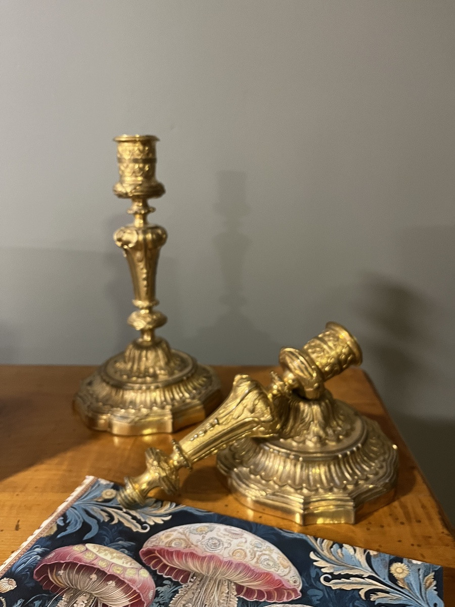 Pair Of Regency Period Bronze Candlesticks-photo-3
