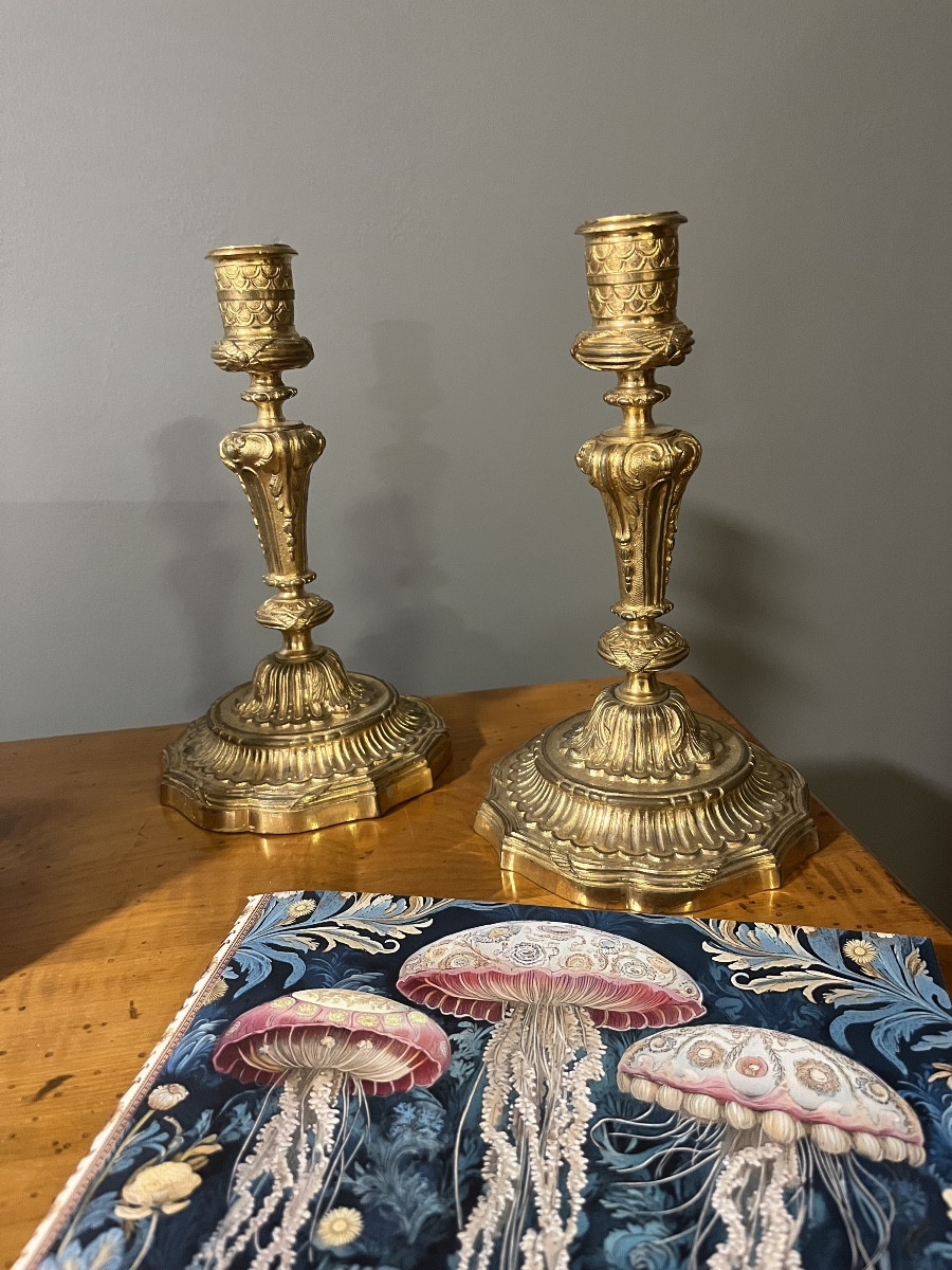 Pair Of Regency Period Bronze Candlesticks