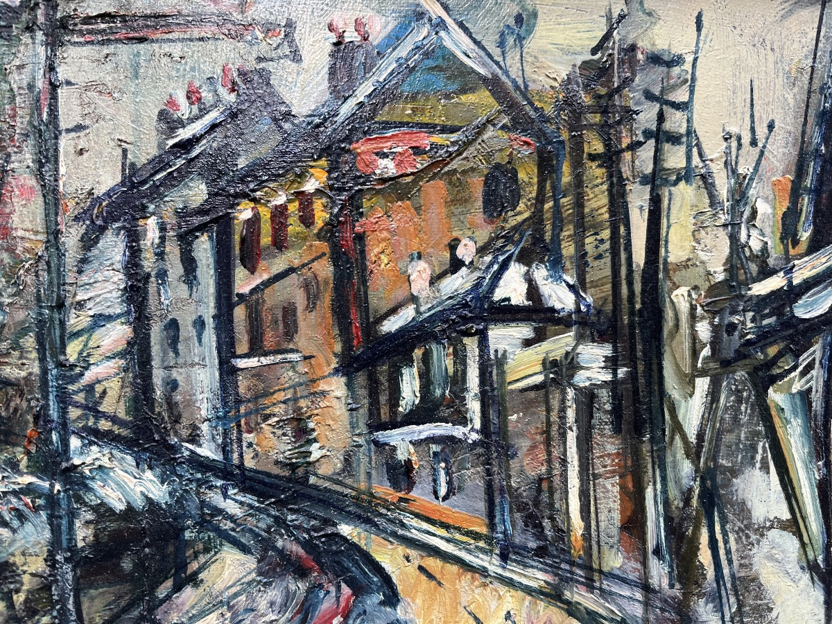 Street Scene - Oil On Canvas By Roger Lersy -photo-3