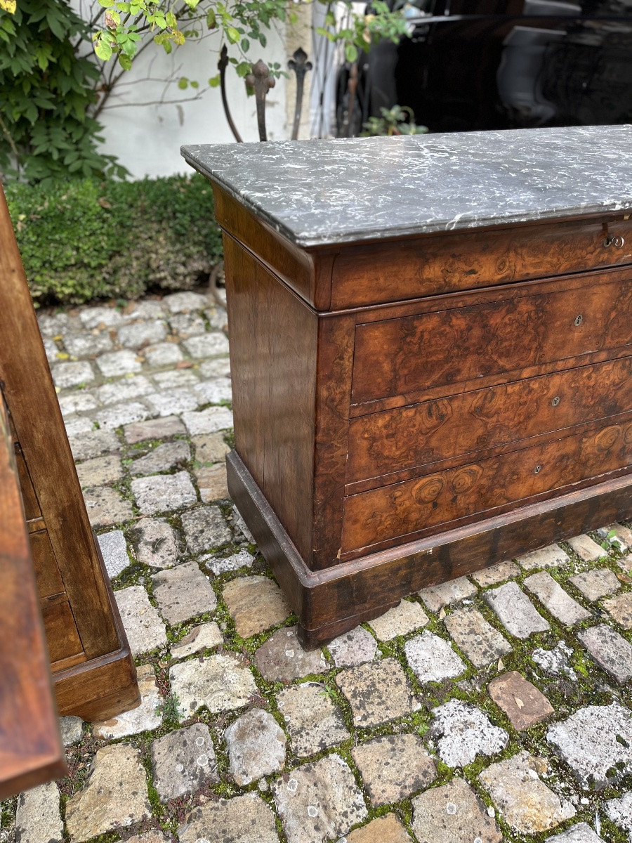 Louis Philippe Walnut Secretary And Chest Of Drawers-photo-4