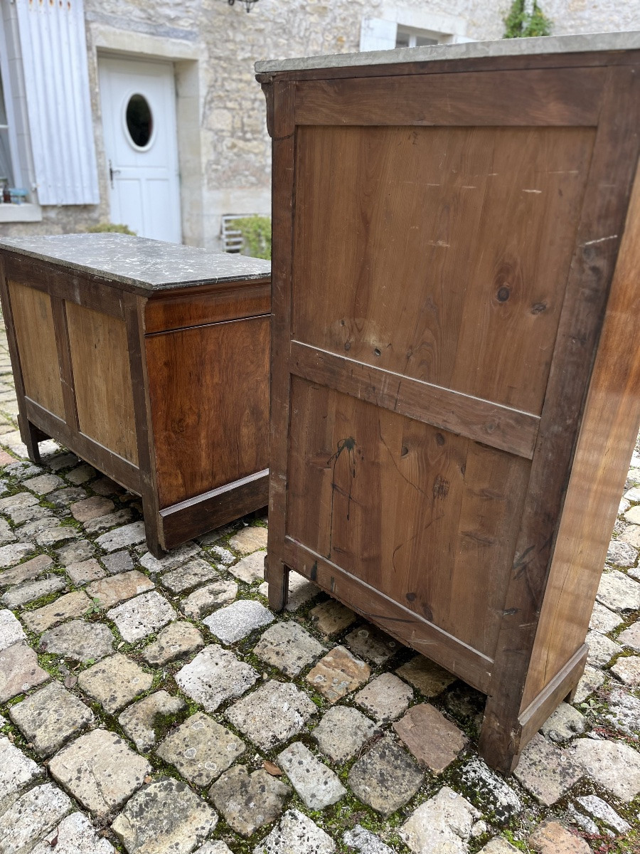 Louis Philippe Walnut Secretary And Chest Of Drawers-photo-1